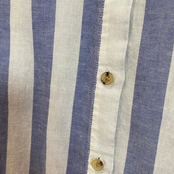 Marine Layer Dana Short Sleeve Button down in Blue & White Stripes Size XL 0074 - Picture 7 of 7